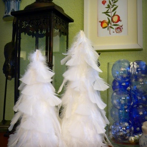 Feathery White Christmas Trees